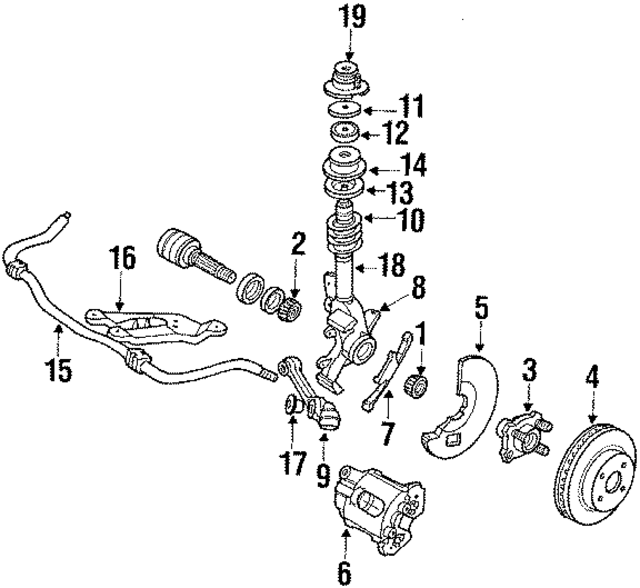 E3FZ2C134A - Brakes: Bearing for Ford: Escort, EXP, Tempo | Mercury: Lynx, Topaz Image