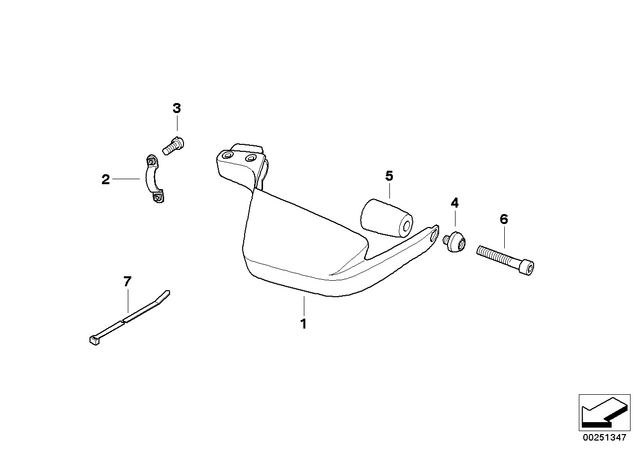 71607653854 - Steering: Hand Protector Right -  for BMW-Motorrad Image