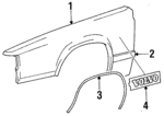 1268754 - Body: 1984-1987 Volvo - Wheel Opening Molding for Volvo: 740, 760 Image