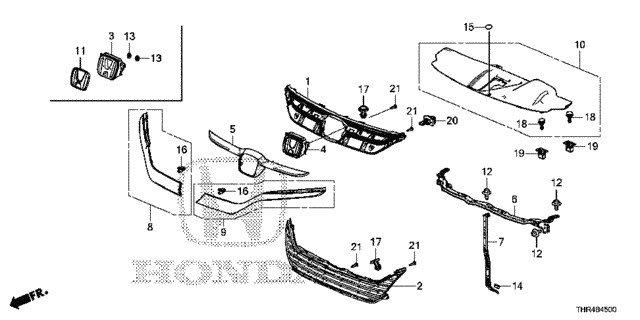 Front Grille (-'20) for 2020 Honda Odyssey #0