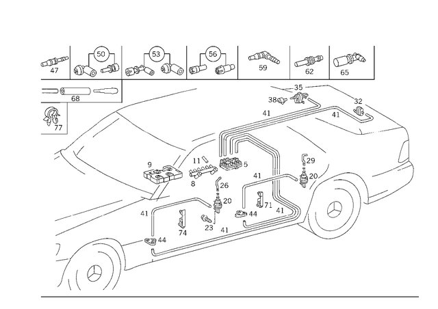 1408050474 - Vacuum System: Rod for Mercedes-Benz Image image