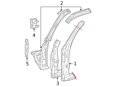 Hinge Pillar for 2004 Toyota Tacoma #0