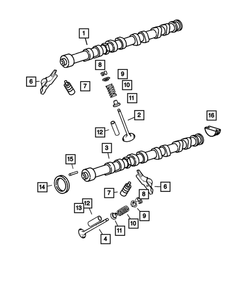 Camshafts and Valves for 2006 Jeep Wrangler #0