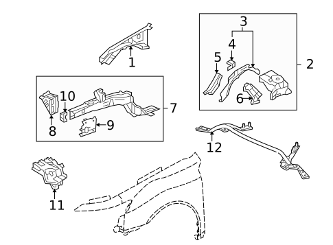 Structural Components & Rails for 2011 Acura TL #0