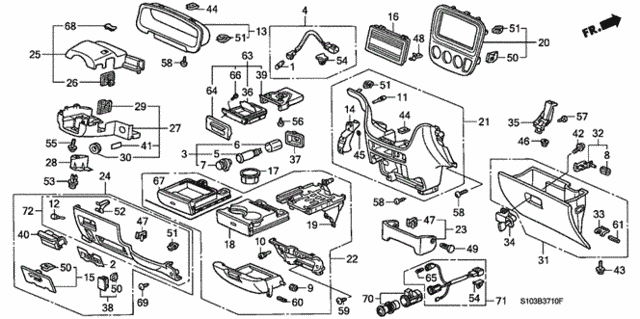 Instrument Garnish for 1997 Honda CR-V #0