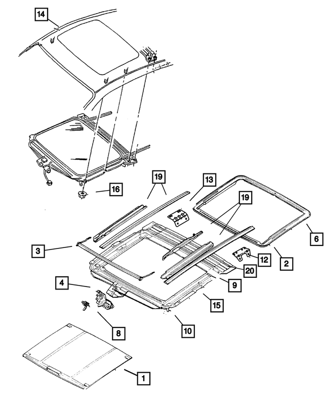 5102087AA - Body Sheet Metal Except Doors: Sunroof Frame for Mopar Image