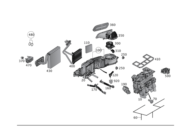 1728300103 - Heating and Ventilation: Parts Kit, Housing, Vent for Mercedes-Benz: SLC300, SLC43 AMG, SLK250, SLK300, SLK350, SLK55 AMG Image image