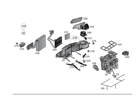 Heater and Evaporator Housing with Blower and Wiring Harness for 2007 Mercedes-Benz SLK55 AMG #0