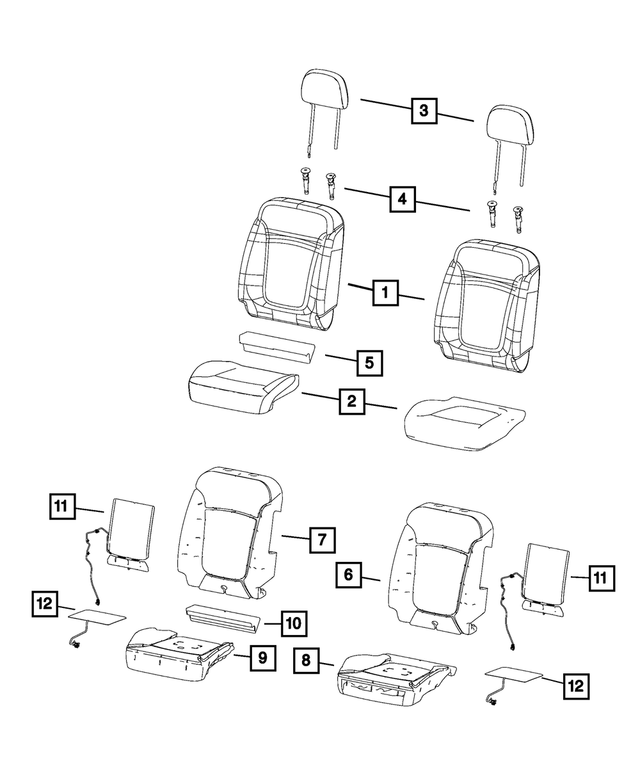 6SJ38U00AA - : Front Seat Back Cover, Right for Mopar Image
