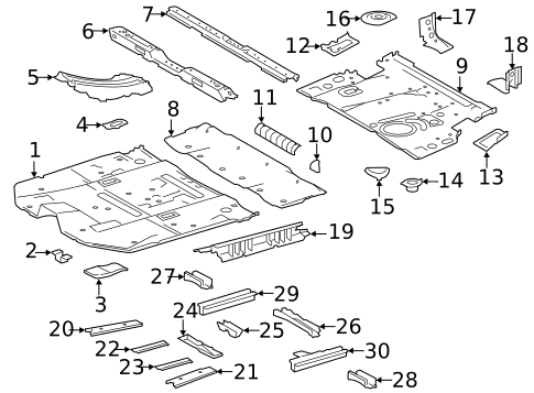 Floor & Rails for 2019 Toyota Highlander #0