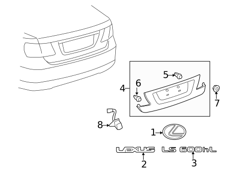 Exterior Trim - Trunk for 2008 Lexus LS600h #0
