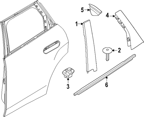 Exterior Trim - Rear Door for 2025 Mini Countryman #0