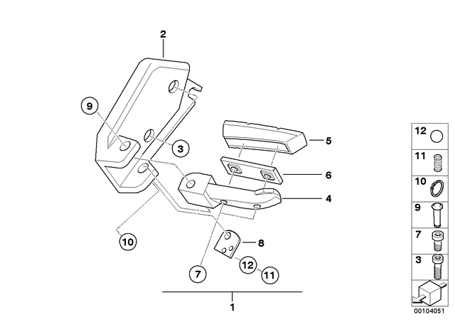 71607668671 - : Footrest Plate, Left for BMW-Motorrad Image