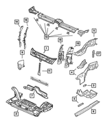 5017435AA - Frame, Bumper, and Fascia: Front Floor Pan Beam for Mopar Image