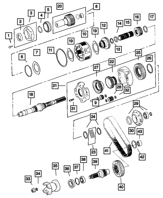 68196327AA - Transfer Case Model 242 [DHP]: Transfer Case Planetary for Mopar Image