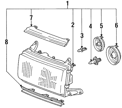 Headlamp Components for 1994 Toyota Land Cruiser #0