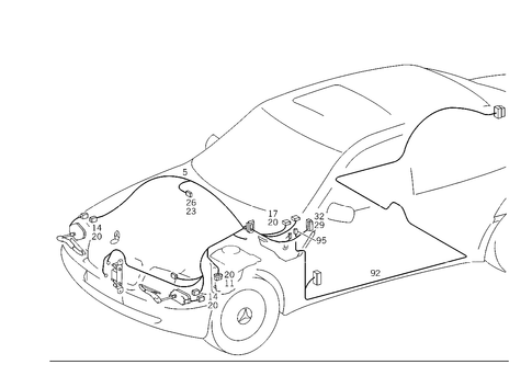 Cable Harness for Air Conditioner and Headlamp Cleaning System for 1998 Mercedes-Benz C280 #1