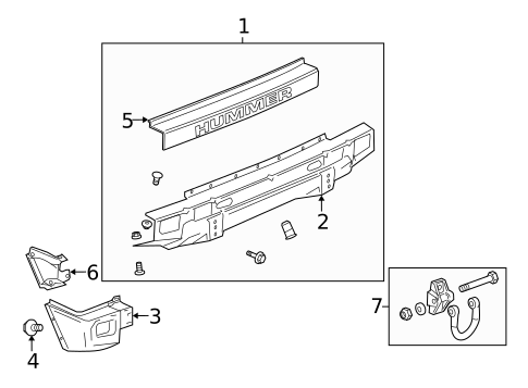 Bumper & Components - Rear for 2004 Hummer H2 #0