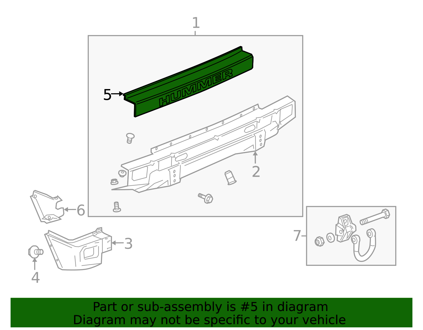 2003-2005 Hummer H2 Rear Upper Bumper Cover 12335667 | Capital Chevy Parts