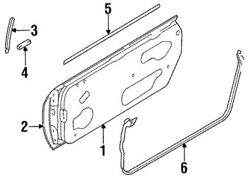 Door & Components for 1995 Nissan 240SX #0