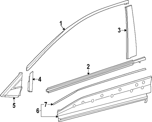 Exterior Trim - Front Door for 2024 Subaru Solterra #0