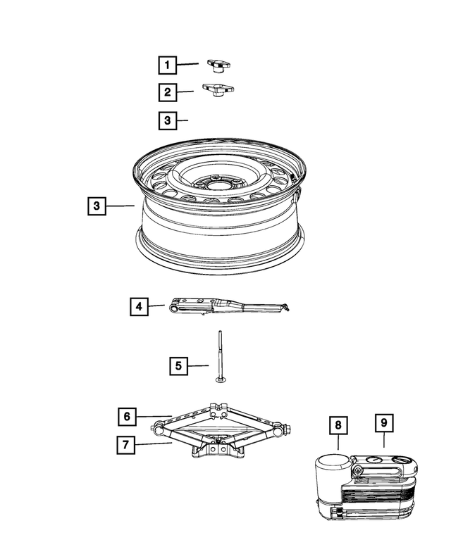 « 68640368AA – Wheels : Réparation De Pneu Trs De Secours pour Mopar Image »