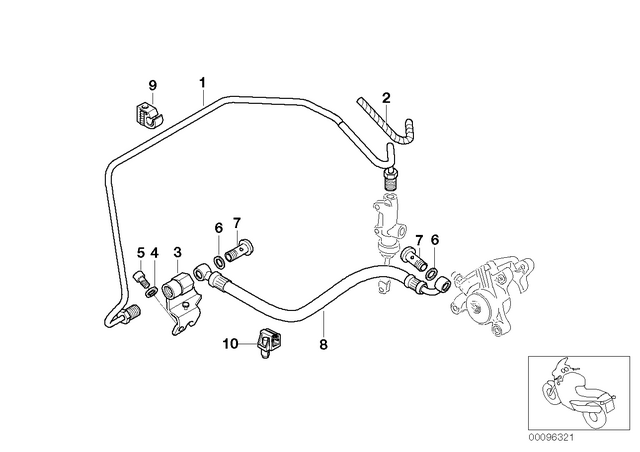 34217668618 - : Stahlflex Brake Hose, Rear for BMW-Motorrad Image
