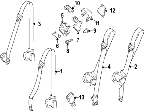 Rear Seat Belts for 2024 Ford Transit-350 HD #2