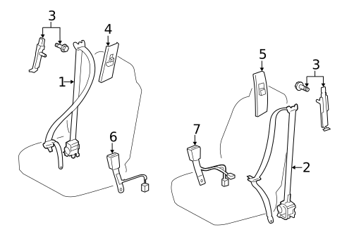 Front Seat Belts for 2011 Toyota Avalon #0