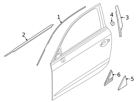 Exterior Trim - Front Door for 2024 Audi A3 Quattro #0