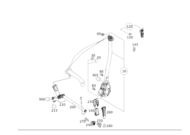 2228603800 - Driver Seat: Seat Belt for Mercedes-Benz: Maybach S550, Maybach S560, Maybach S600, Maybach S650, S450, S550, S550e, S560, S600, S63 AMG, S65 AMG Image image