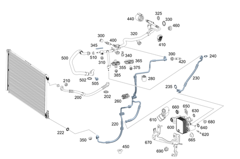 Refrigerant Line Arrangement for 2022 Mercedes-Benz GLE580 #0