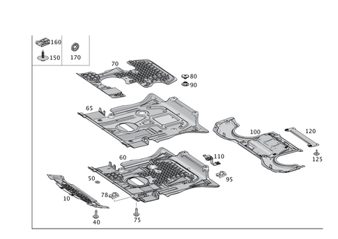 Engine Compartment Lining, Gasoline Vehicles for 2016 Mercedes-Benz GLE550e #0