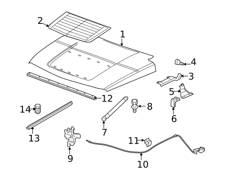 Hood & Components for 2006 Hummer H3 #0