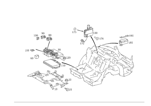 Control Units and Rear Fuse Box for 2005 Mercedes-Benz S55 AMG #1
