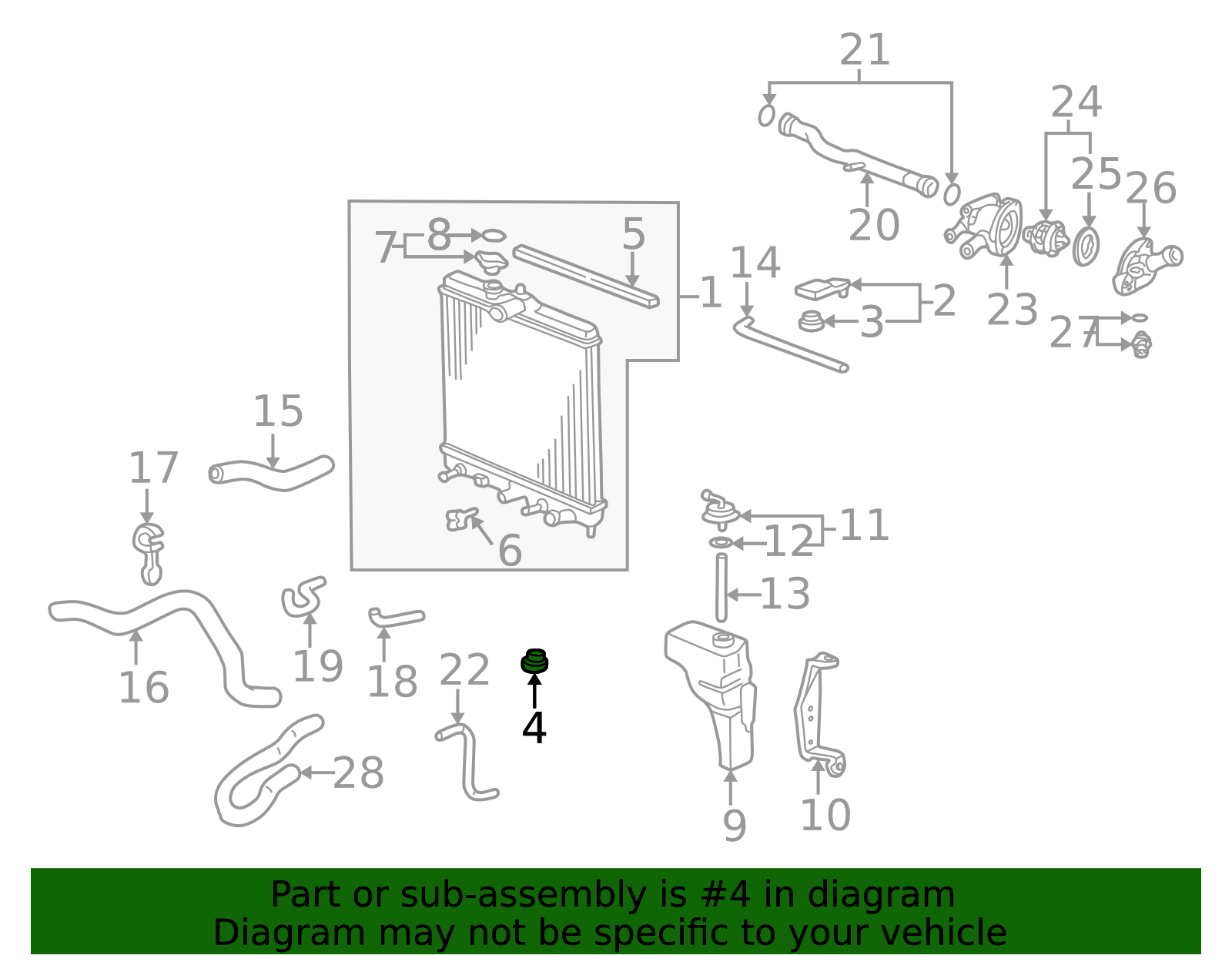 74172-SR3-000 - 1992-2006 Honda - Cushion Radiator Mounting (Lower