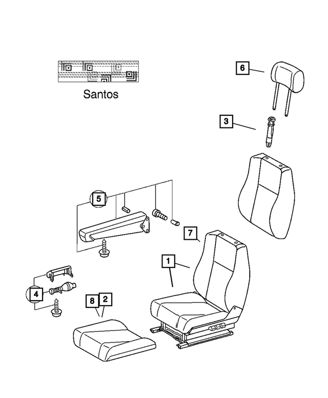 5127105AA - Interior Trim: Front Seat Complete, Left for Mopar Image