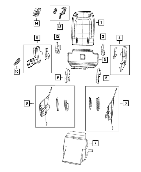 Rear Seats - Second Row - Adjusters, Recliners, Shields and Risers for 2018 Chrysler Pacifica #1