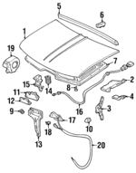 15981137 - Body: Release Cable for Chevrolet: C1500, C2500, C3500, C3500HD, K1500 Pickup, K2500 Pickup, K3500 Pickup, Suburban K1500 | GMC: C1500 Pickup, C2500 Pickup, C3500 Pickup, C3500HD, K1500 Pickup, K2500 Pickup, K3500 Pickup, Suburban K1500 Image