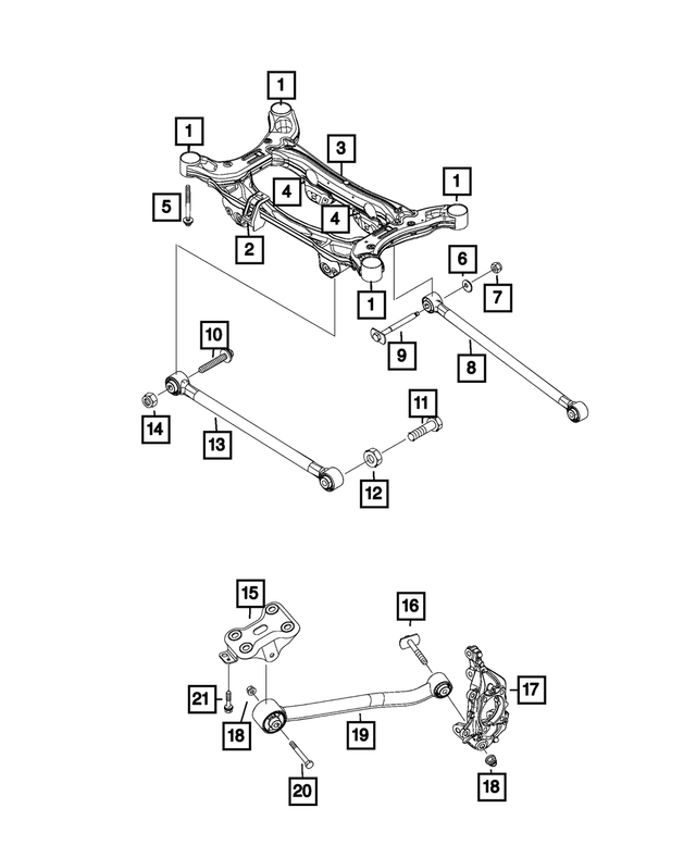 68667054AA - Rear Suspension: Suspension Guide Rod for Mopar Image image
