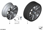 36116857673 - : Gloss-Turned Light Alloy Rim 36907111 for BMW Image