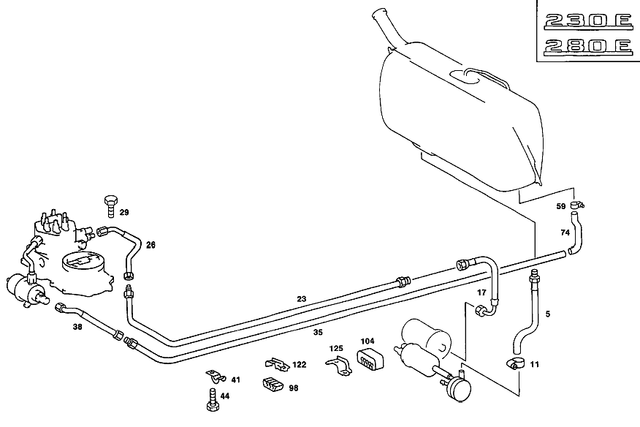 1124760184 - Fuel System: Rubber Guide for Mercedes-Benz Image image