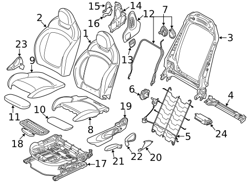 Passenger Seat Components for 2014 Mini Cooper #6