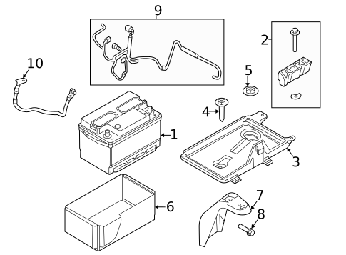 Battery & Related Components for 2007 Lincoln MKZ #0