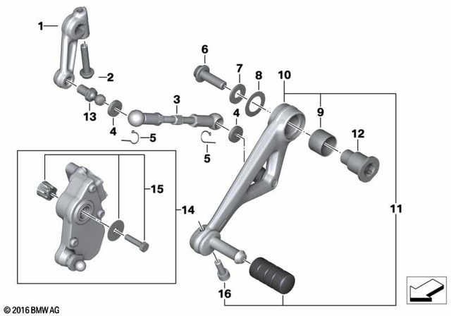 23418534689 - Manual Transmission: Shift Lever -  for BMW-Motorrad Image