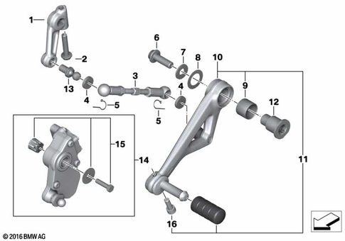 Outside Shift-Control Components for 2017 BMW-Motorrad R 1200 GS Adventure #0