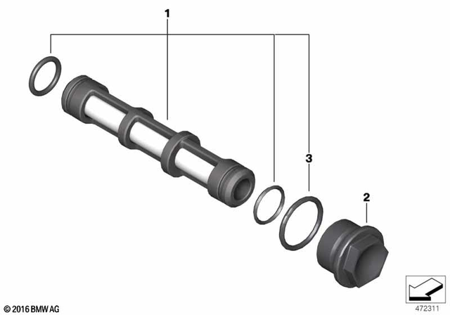 11428523455 - Engine: Set, Oil Filter Screen -  for BMW-Motorrad Image