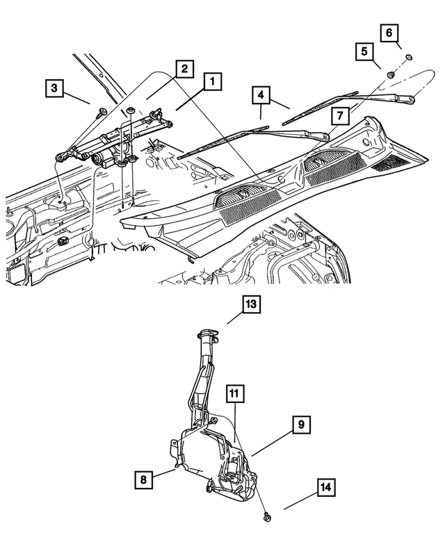 68001330AC - Wiper/Lock Cylinder and Keys: Wiper Blade for Mopar Image