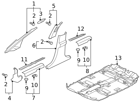 Interior Trim - Pillars for 2011 Mitsubishi Endeavor #0