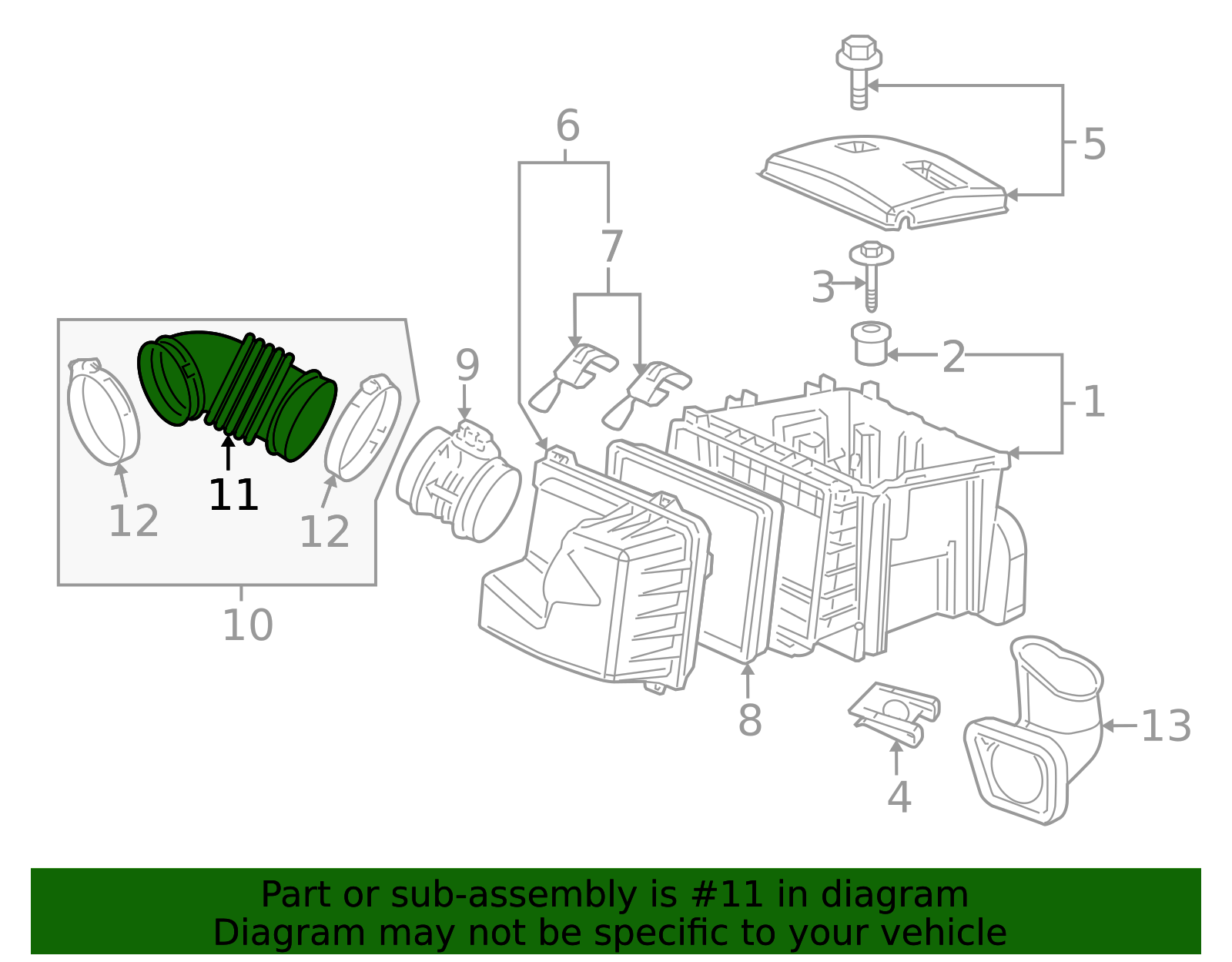 2007-2008 GM Air Cleaner Outlet Duct 15222524 | QuirkParts